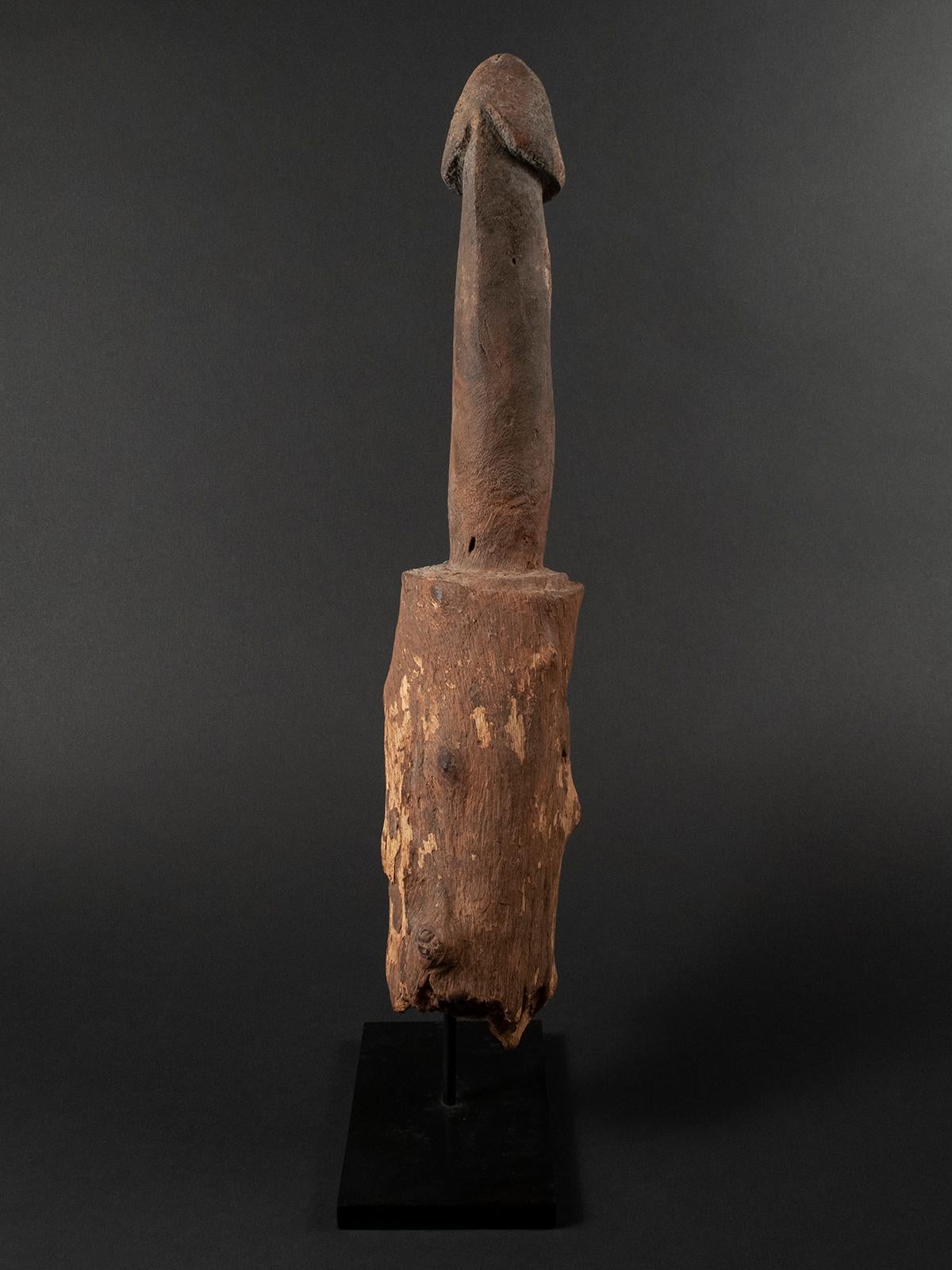 Togolese Late 19th-Early 20th Century Wood Legba Phallus, Fon People, West Africa