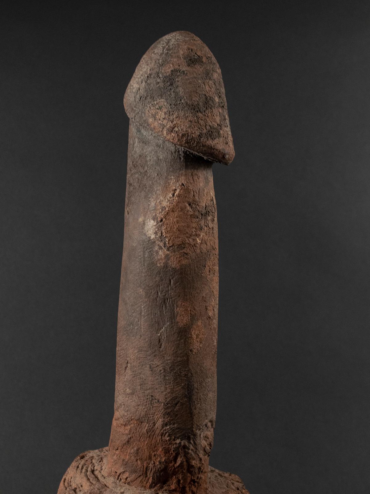 Hand-Crafted Late 19th-Early 20th Century Wood Legba Phallus, Fon People, West Africa