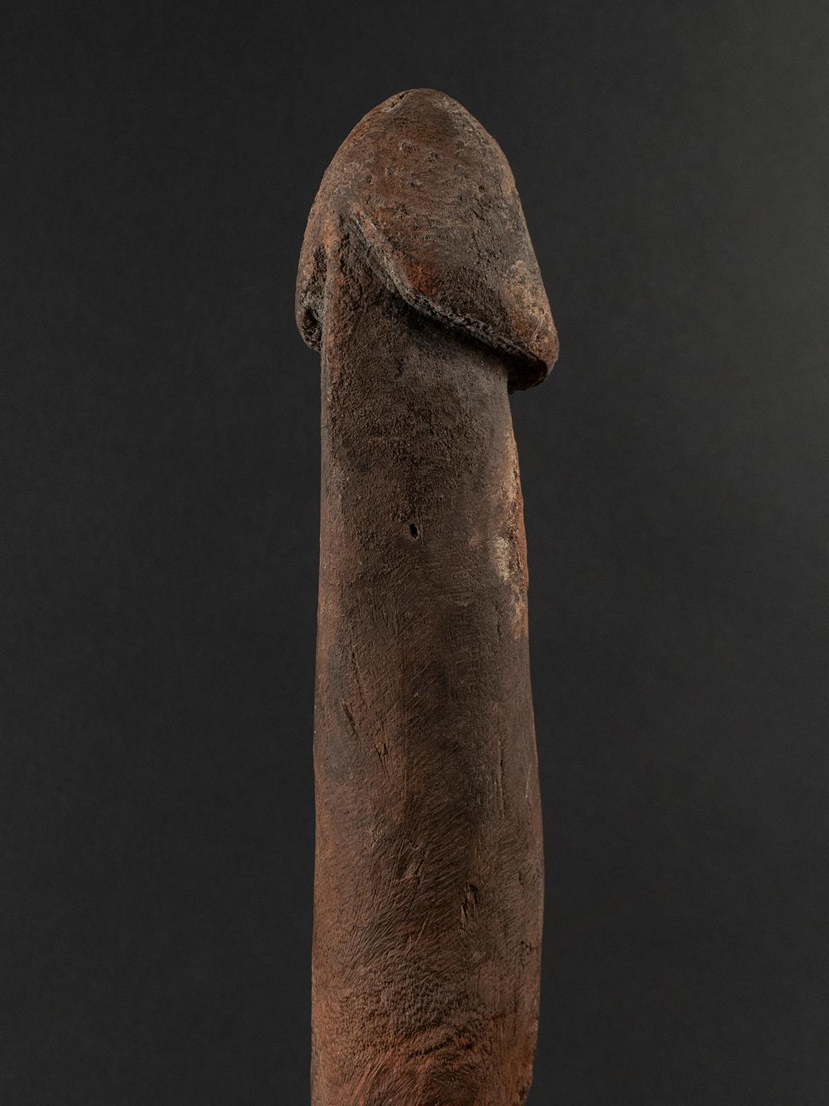 Late 19th-Early 20th Century Wood Legba Phallus, Fon People, West Africa In Fair Condition In Point Richmond, CA