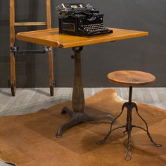 Taburete de alambre trenzado de cobre acampanado para piano, finales del XIX, c.1890