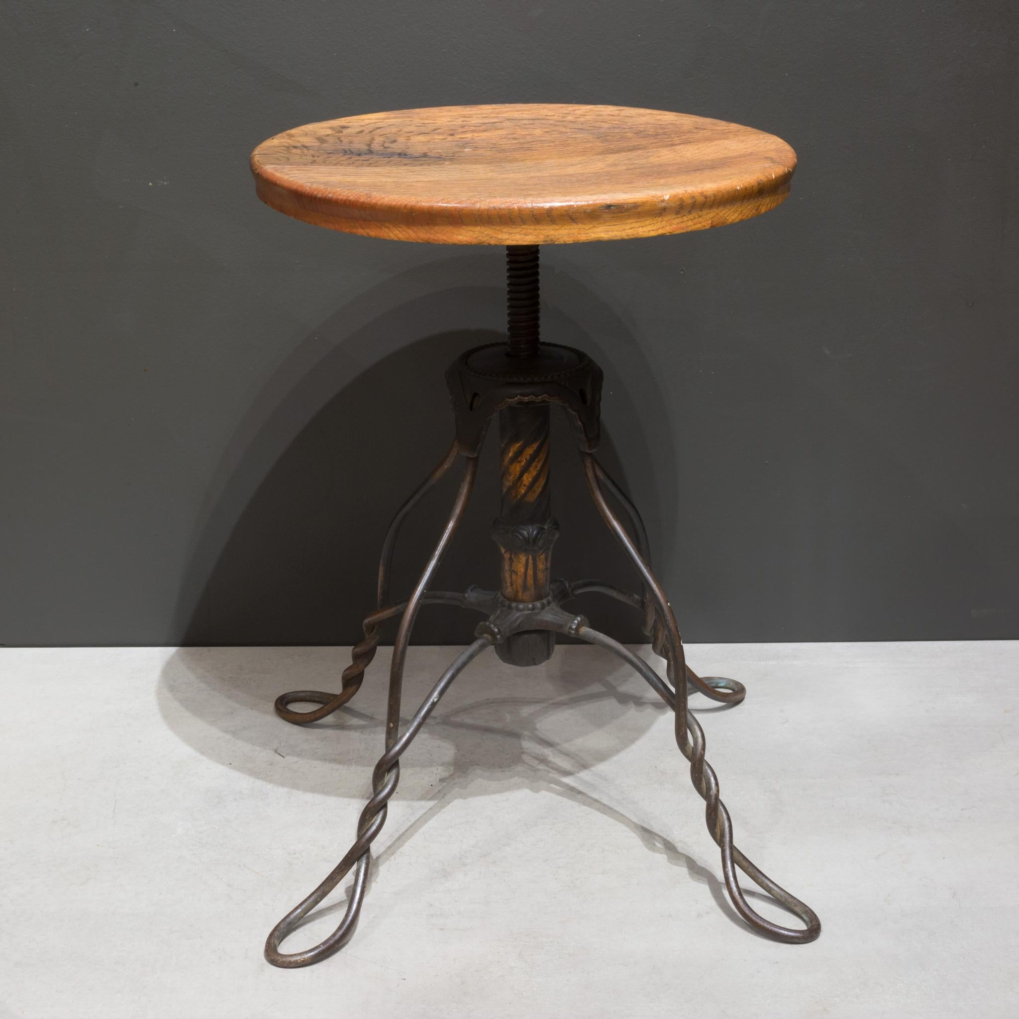 Late 19th Twisted Wire Copper Flased Piano Stool, c.1890 In Good Condition In San Francisco, CA