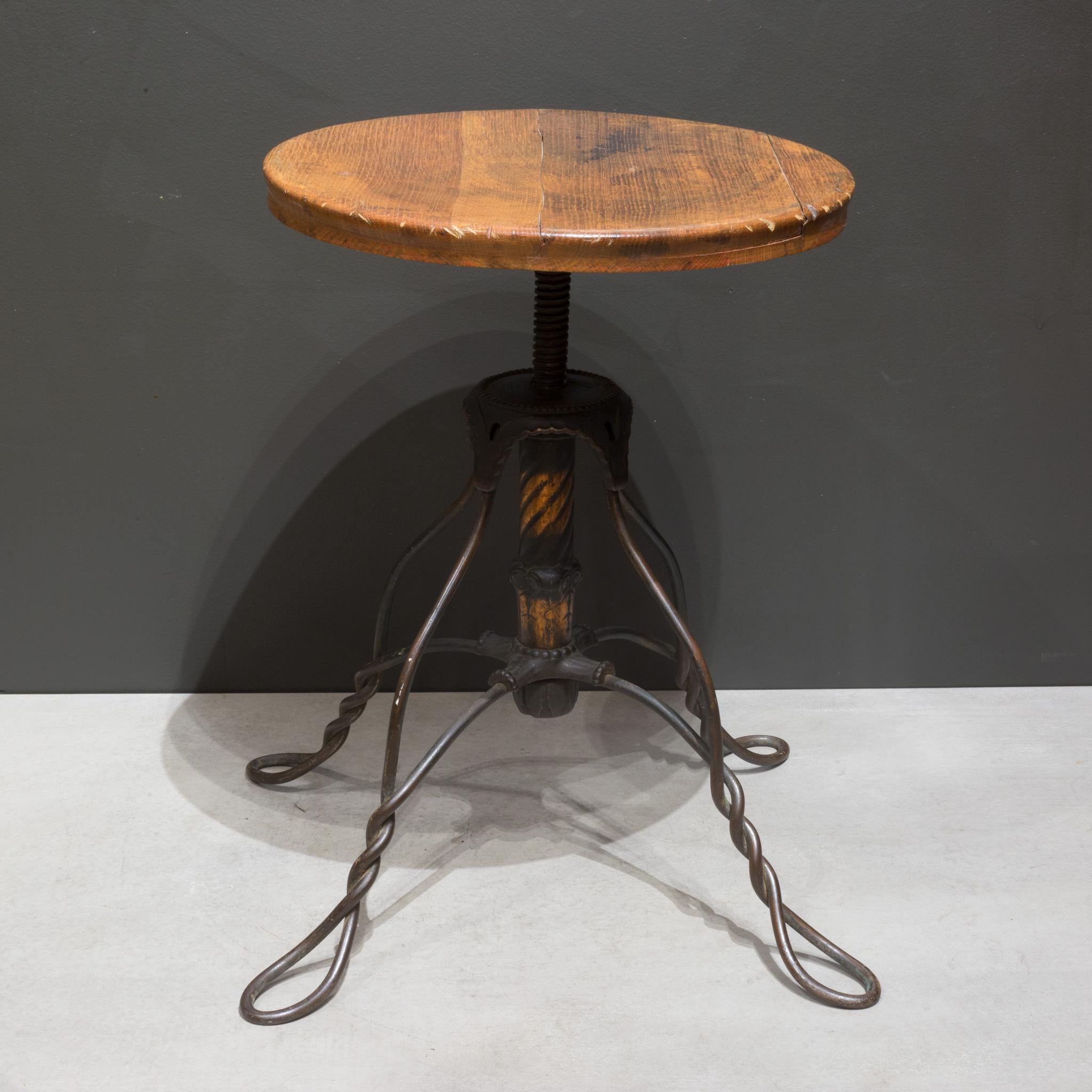 19th Century Late 19th Twisted Wire Copper Flased Piano Stool, c.1890