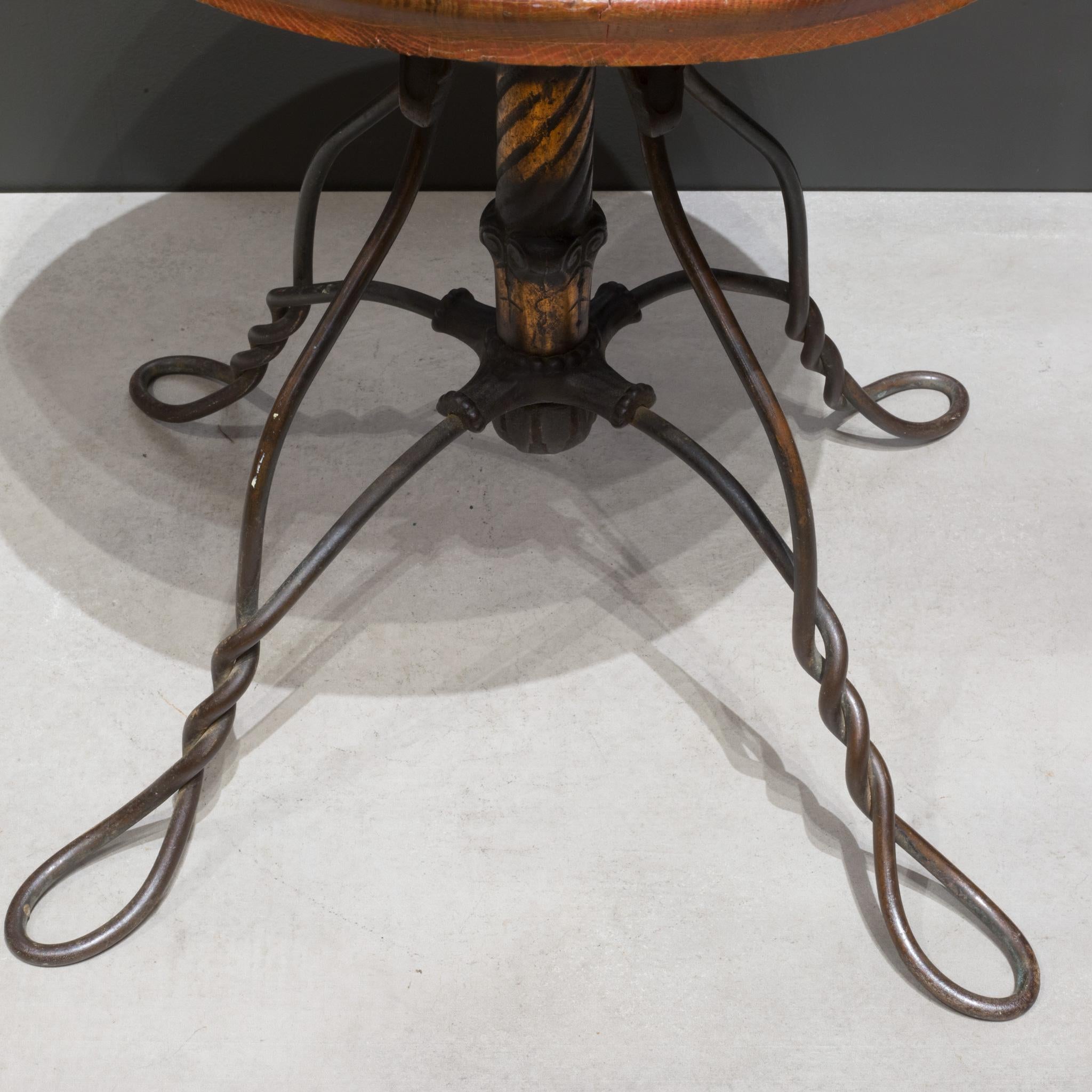 Late 19th Twisted Wire Copper Flased Piano Stool, c.1890 1