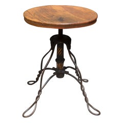 Late 19th Twisted Wire Copper Flased Piano Stool, c.1890