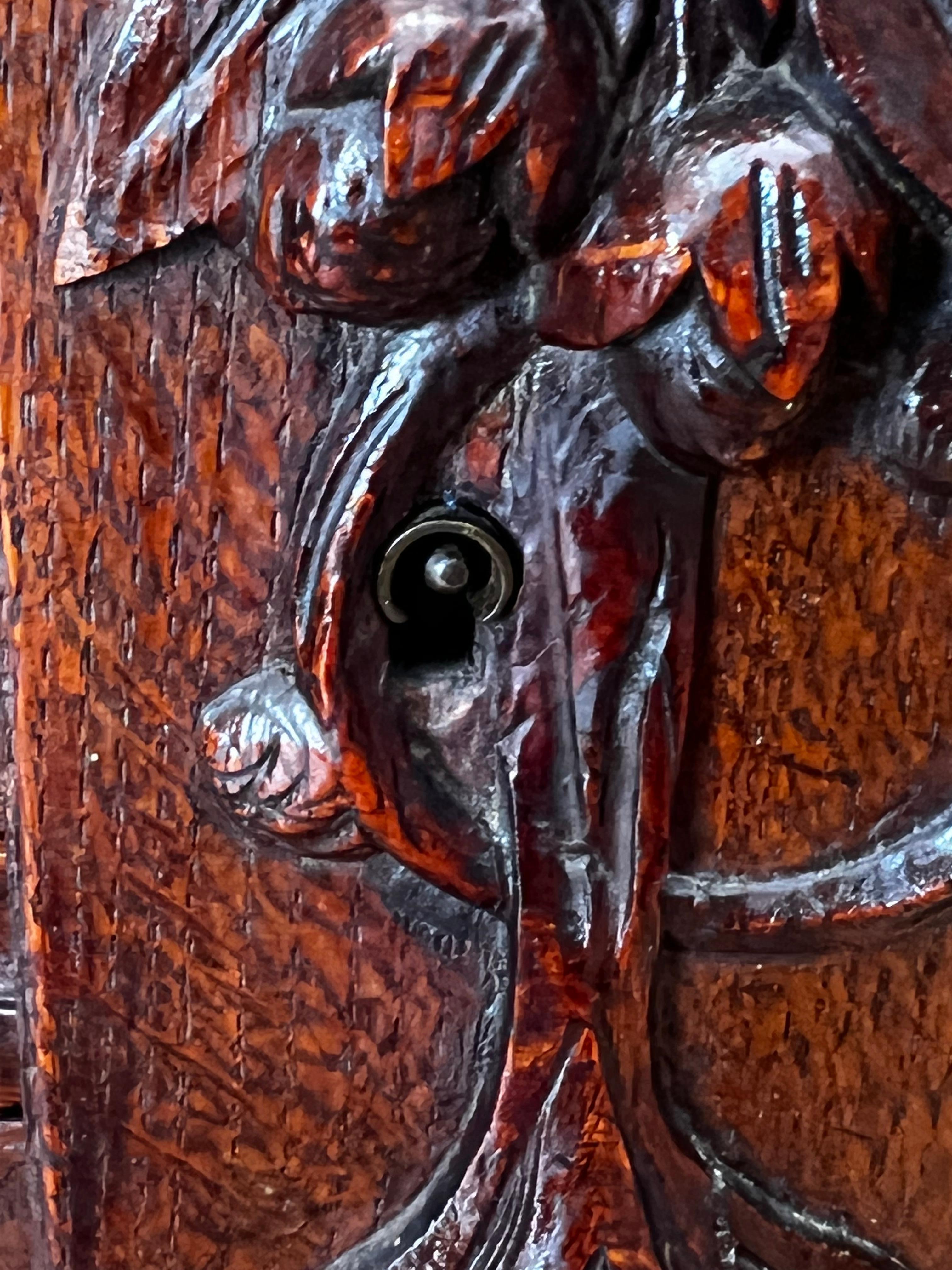 Late 19th Walnut Nine Drawer Tall French Carved Chest or Siffonier For Sale 7