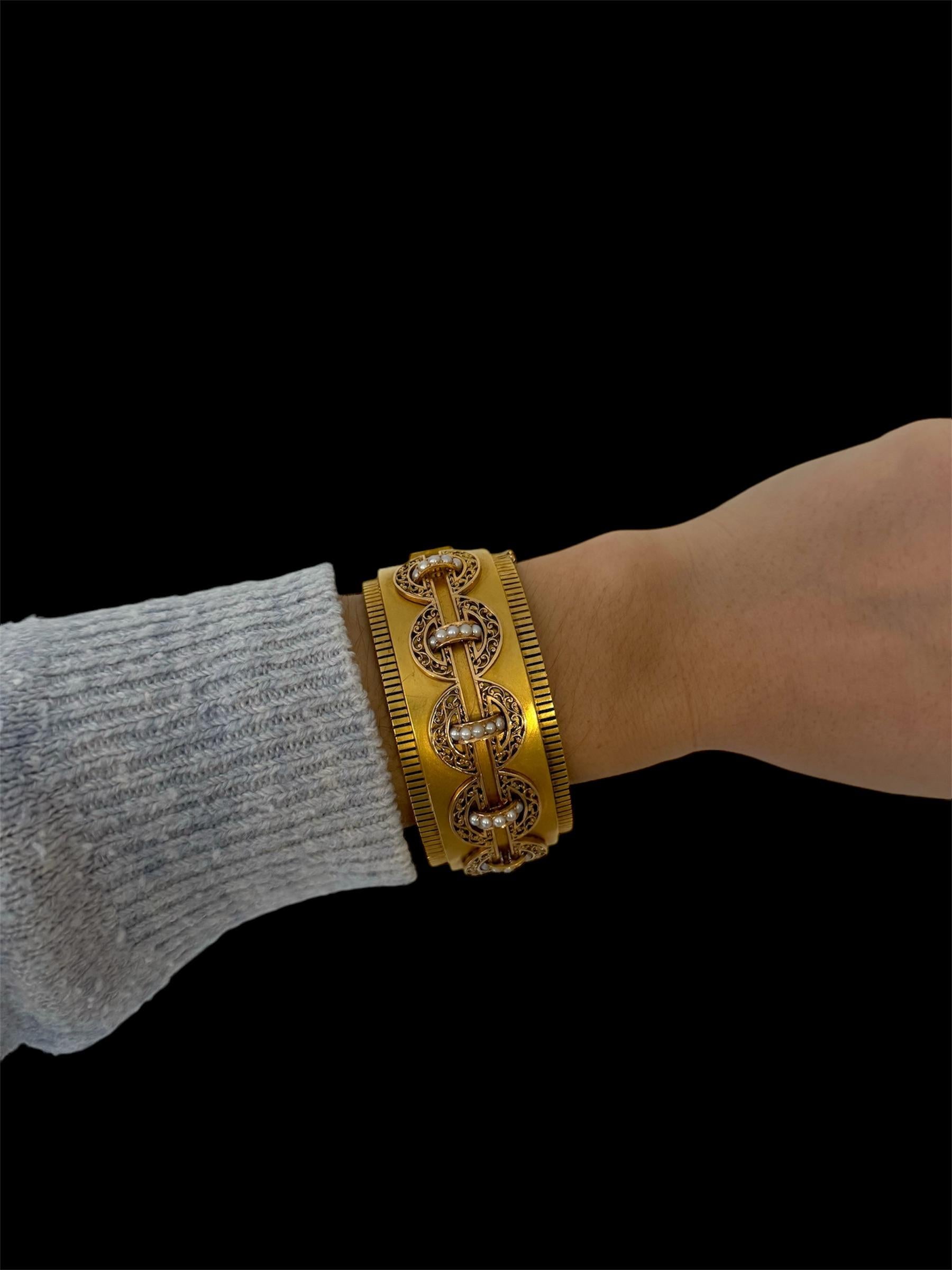 Fin du 19e siècle Bracelet en or jaune 18 carats, vers 1880-1900 1