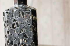 Late 19th Century American Glass and Applied Silver Perfume Bottle, Alvin Mfg Co