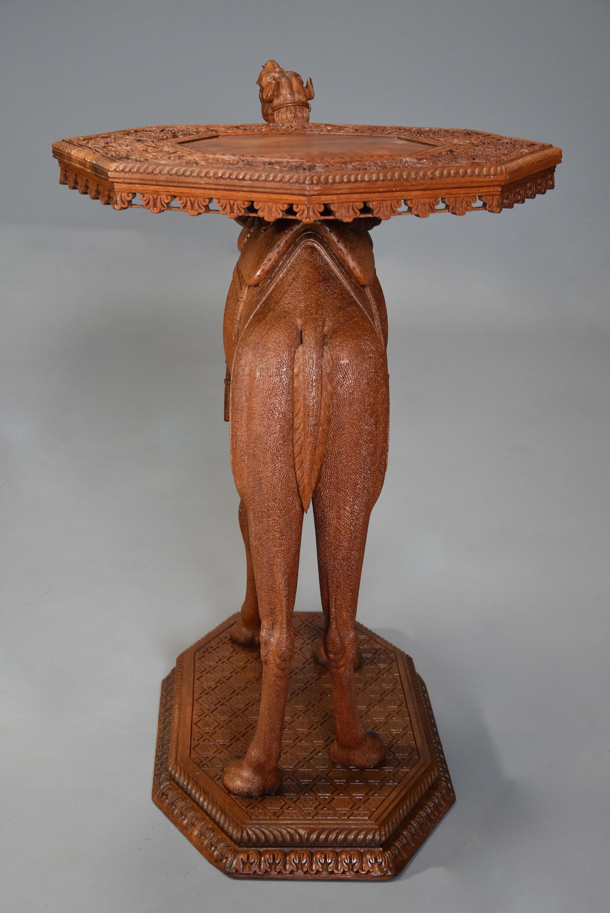 Late 19thc Anglo Indian Hardwood Camel Table of Superb Quality and Good Patina For Sale 4