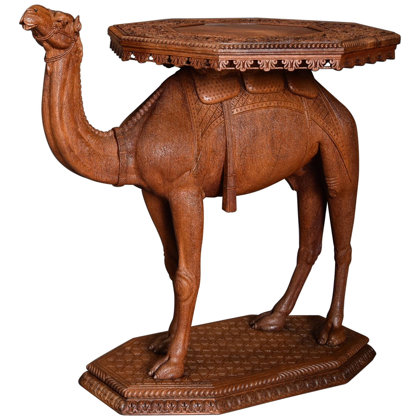 Late 19thc Anglo Indian Hardwood Camel Table of Superb Quality and Good Patina For Sale