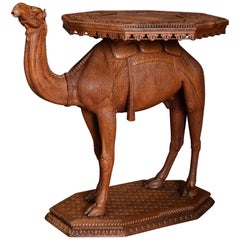 Late 19thc Anglo Indian Hardwood Camel Table of Superb Quality and Good Patina