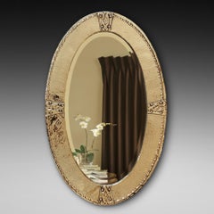 Late 19thC Arts and Crafts Beaten Brass Mirror