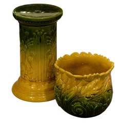Late 19th Century Ault Pottery Jardinière and Stand