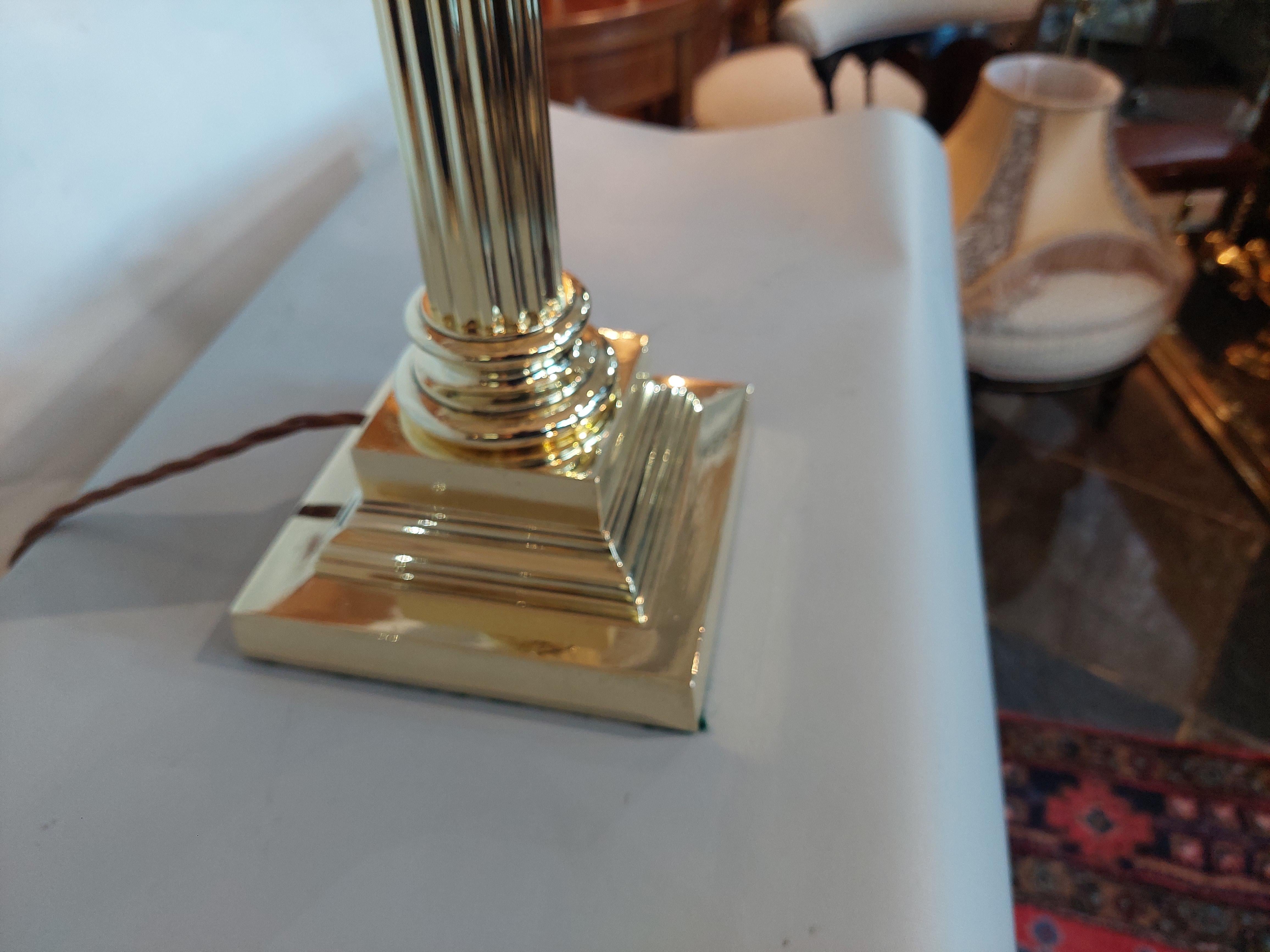 Late 19thC Brass Oil Table Lamp For Sale 3
