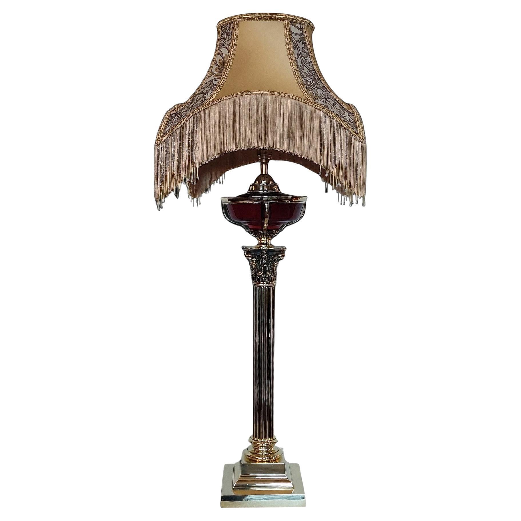 Late 19thC Brass Oil Table Lamp