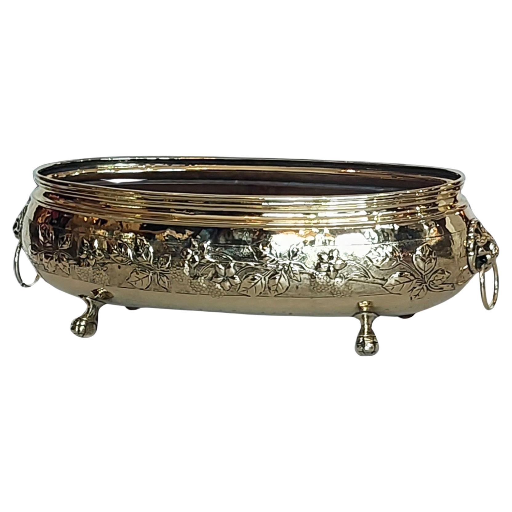 Late 19thC Brass Oval Planter