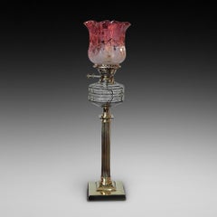 Late 19thC Brass Table Oil Lamp