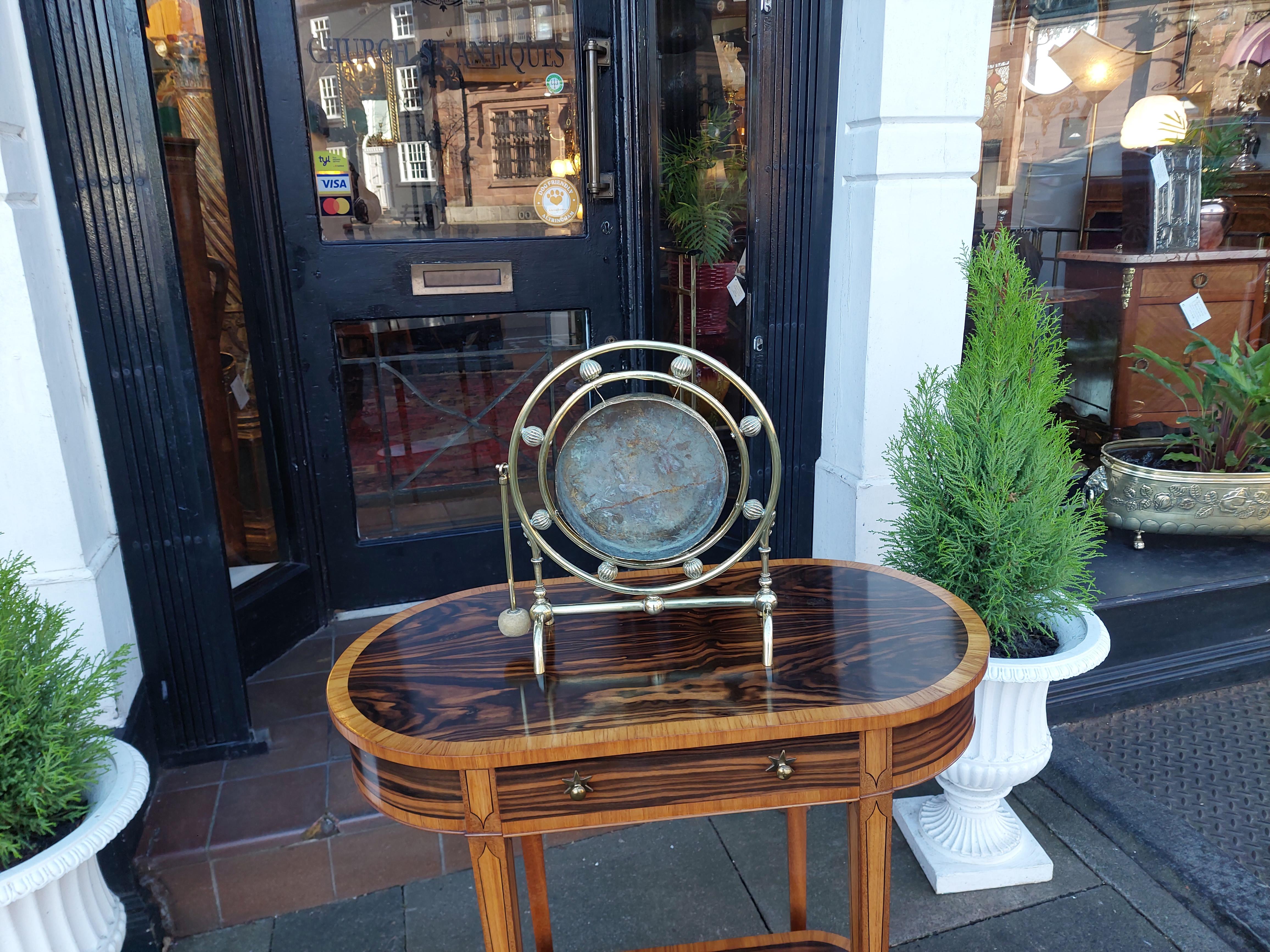 XIXe siècle Late 19thC Brass Table Top Gong en vente