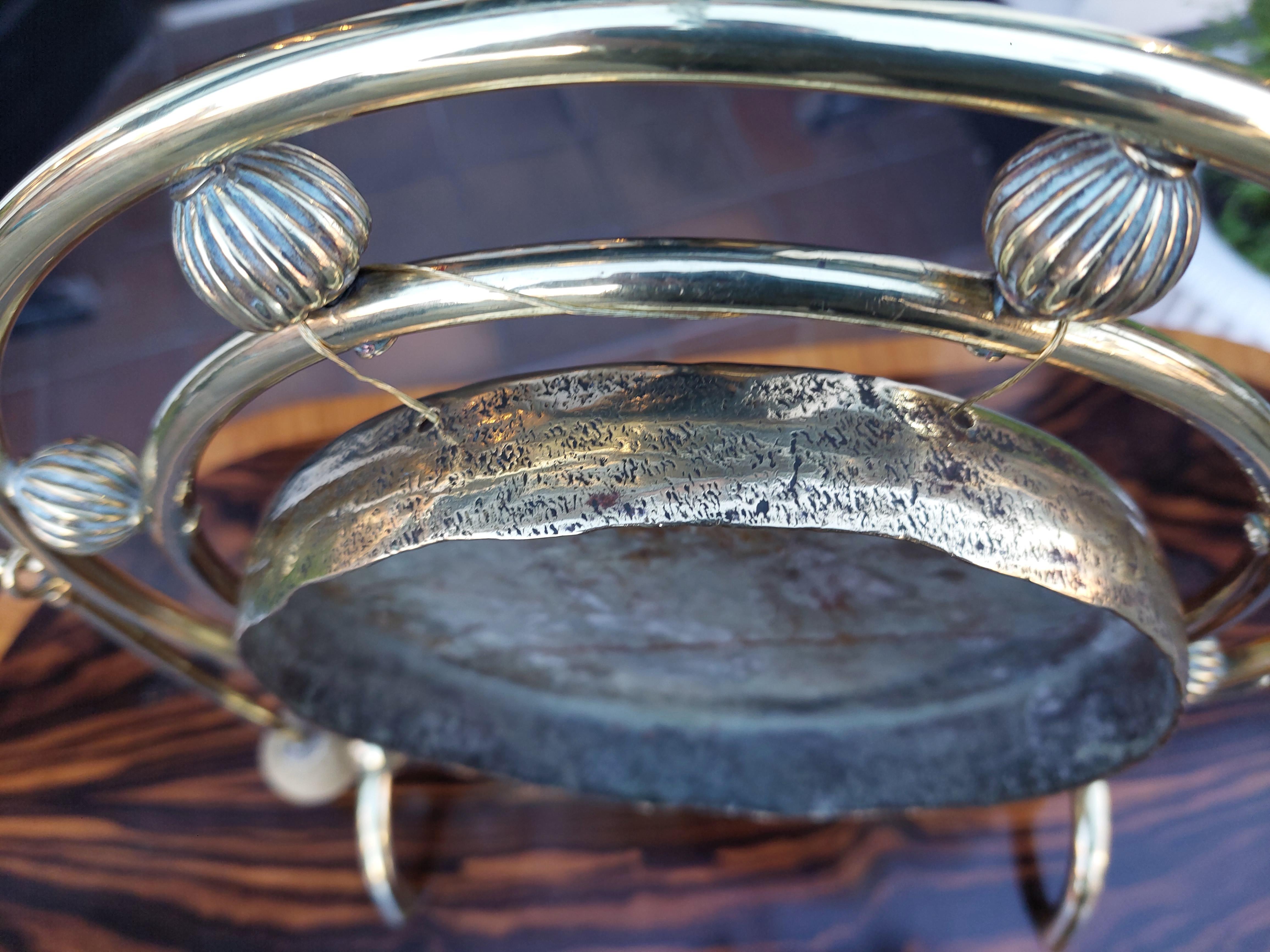 Laiton Late 19thC Brass Table Top Gong en vente