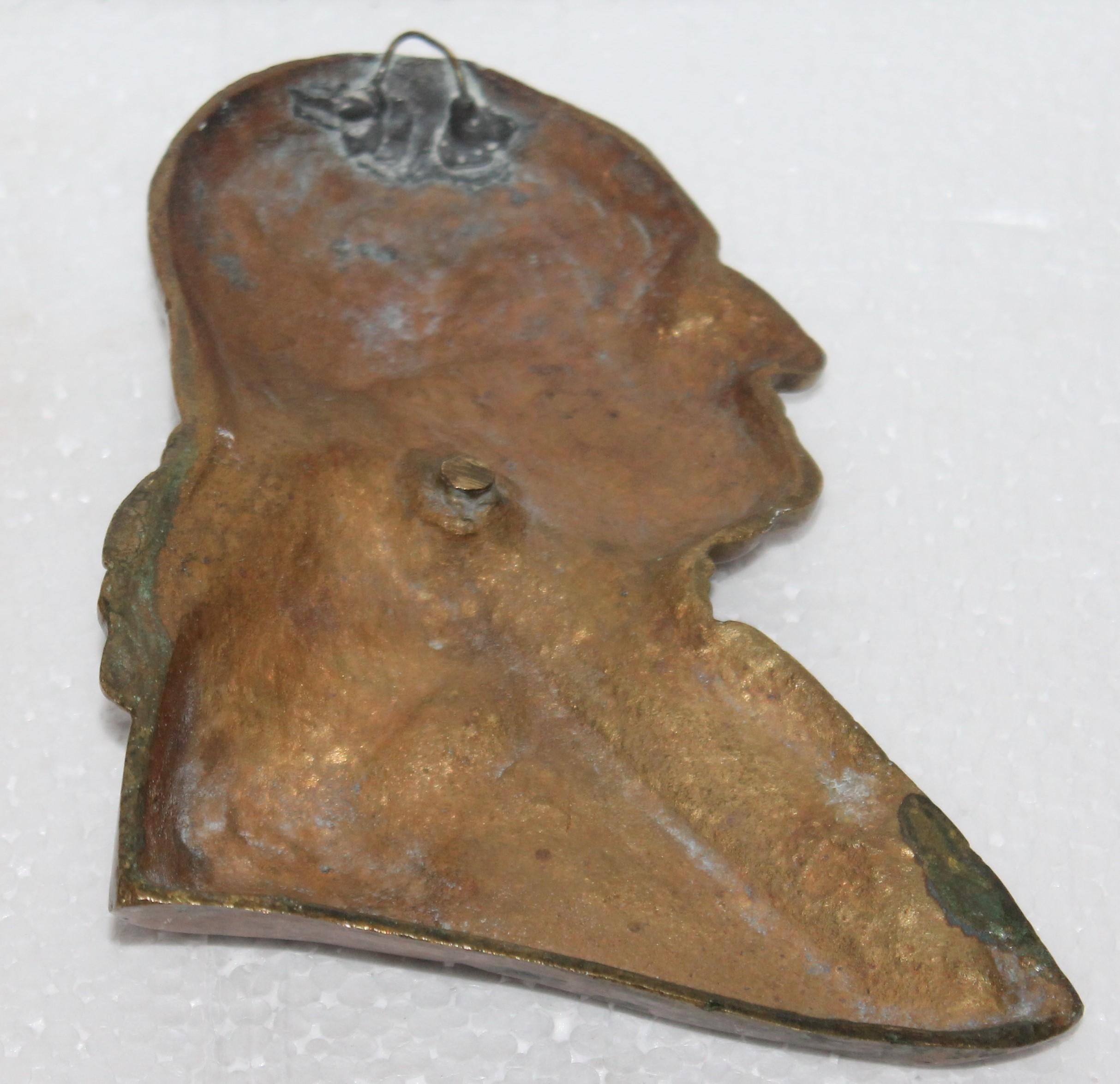 Americano Targa in bronzo di Georges Washington della fine del XIX secolo in vendita