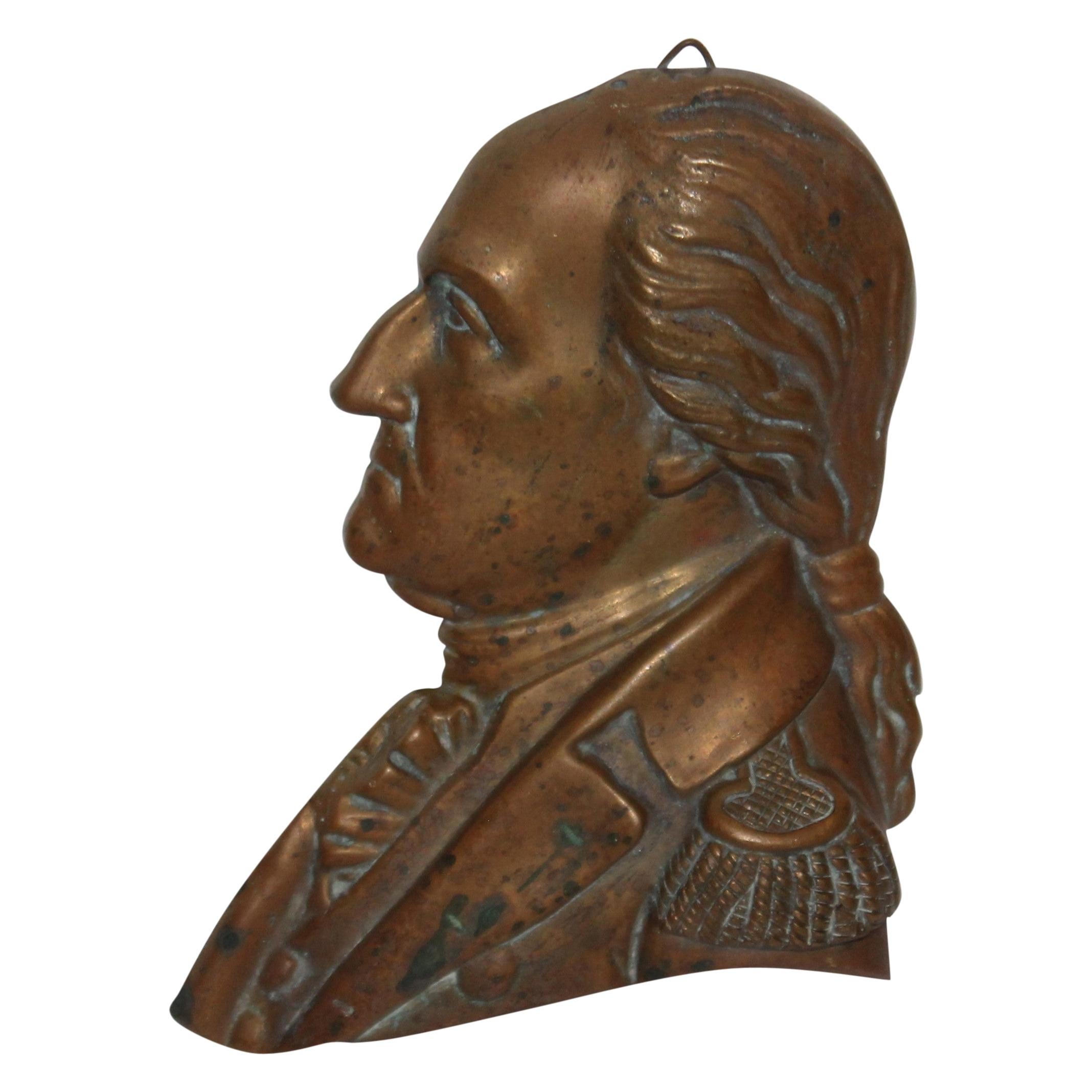 Bronzeplakette von George Washington aus dem späten 19. Jahrhundert