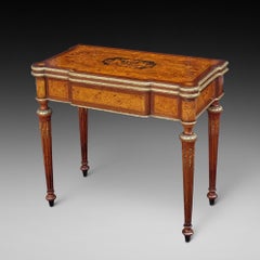 Late 19thC Burr Walnut Card Table