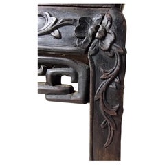 Late 19thC Carved Chinese Rosewood Side End Table or Taboret Plant Stand