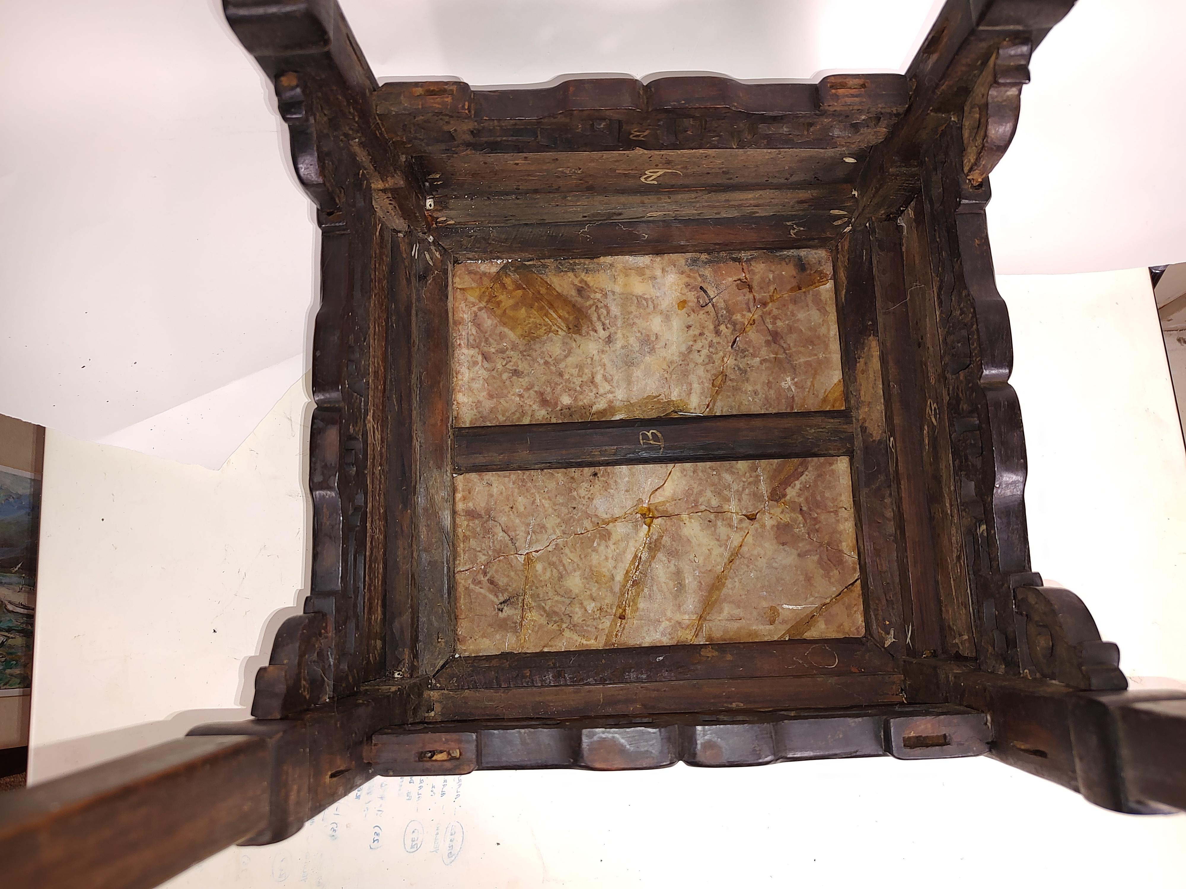 Late 19thC Carved Chinese Rosewood Side End Table In Good Condition For Sale In Port Jervis, NY