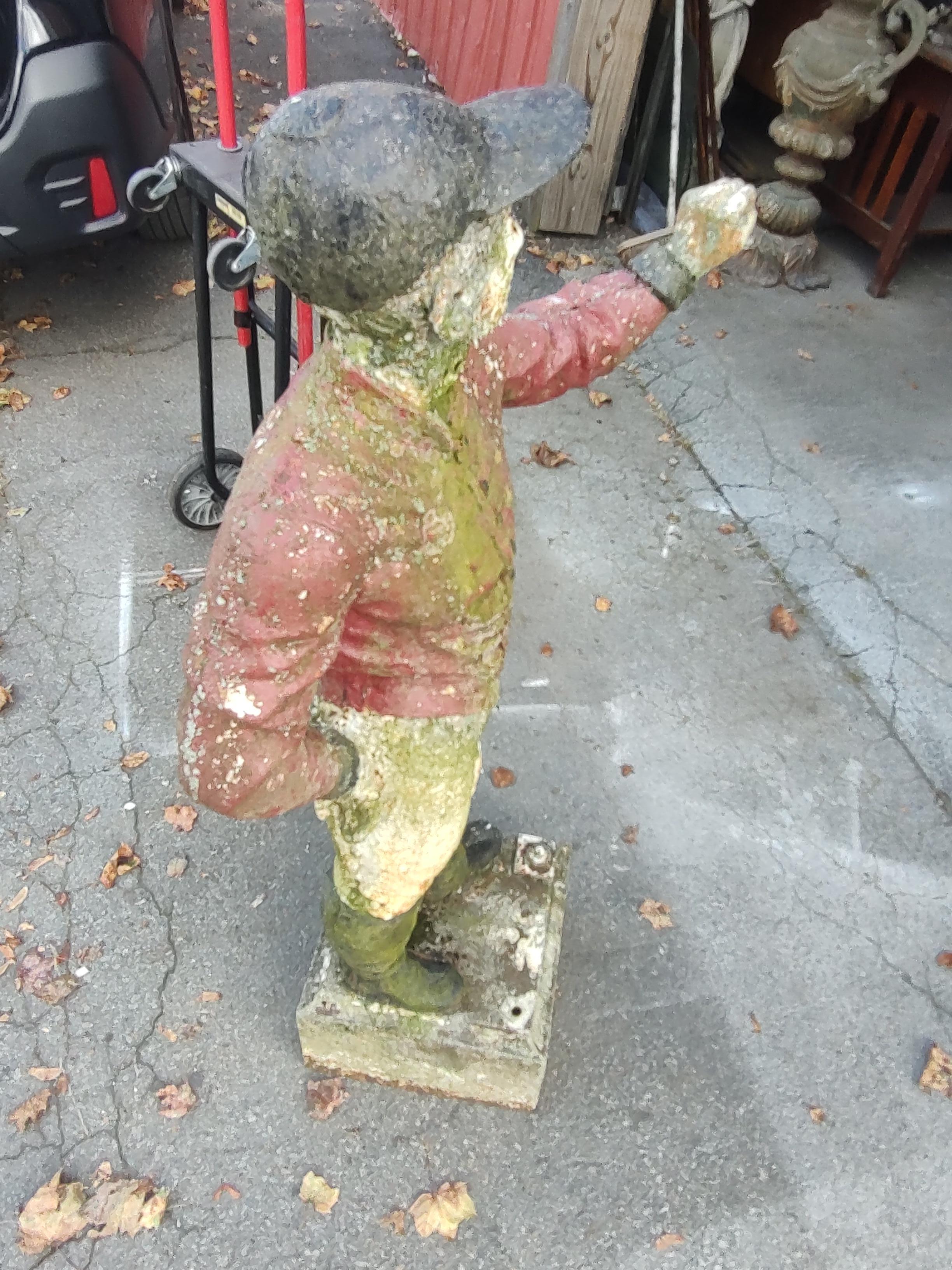 Late 19thC Cast Iron Lawn Jockey in Old Paint For Sale 3