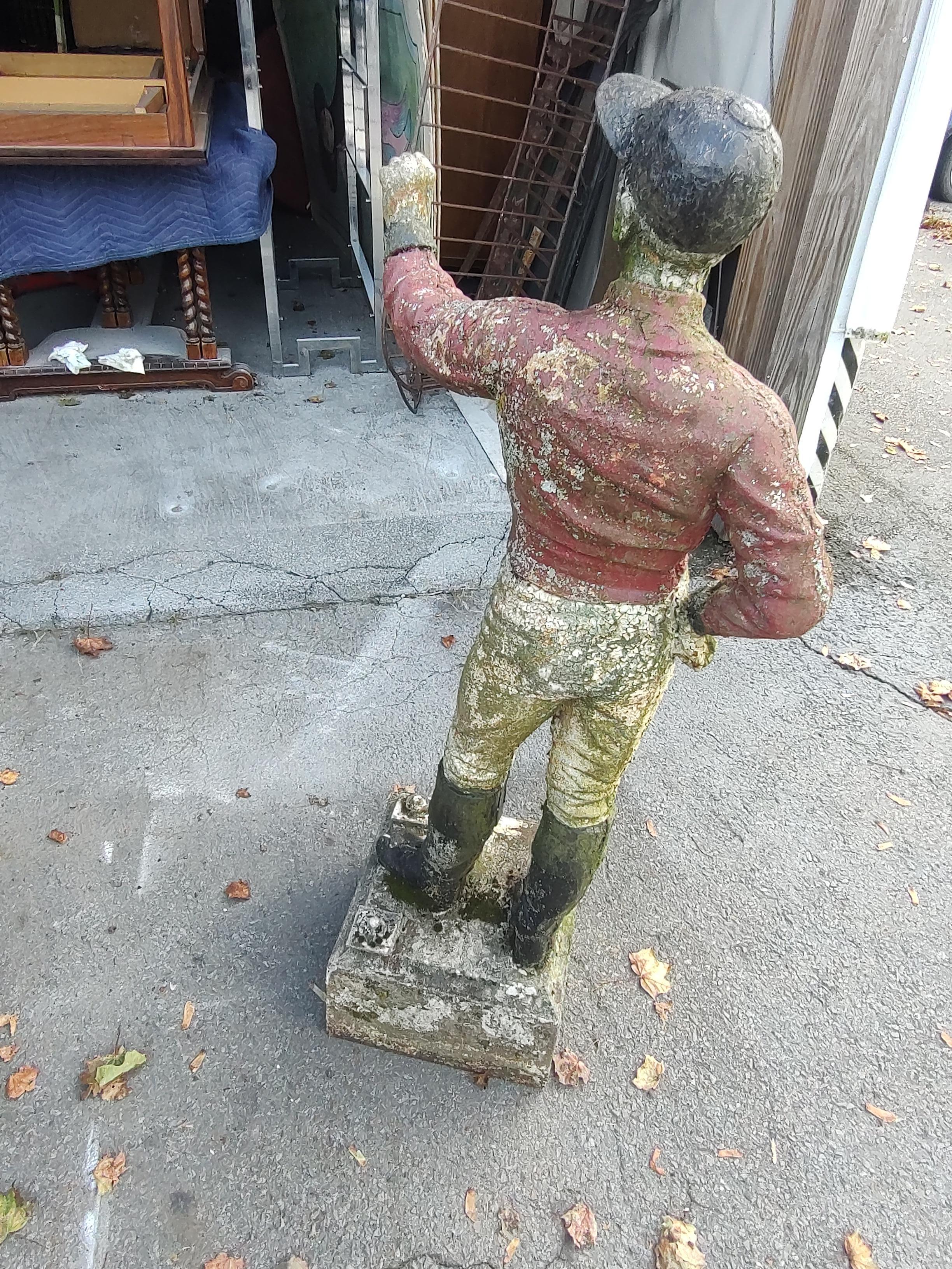Late 19thC Cast Iron Lawn Jockey in Old Paint For Sale at 1stDibs