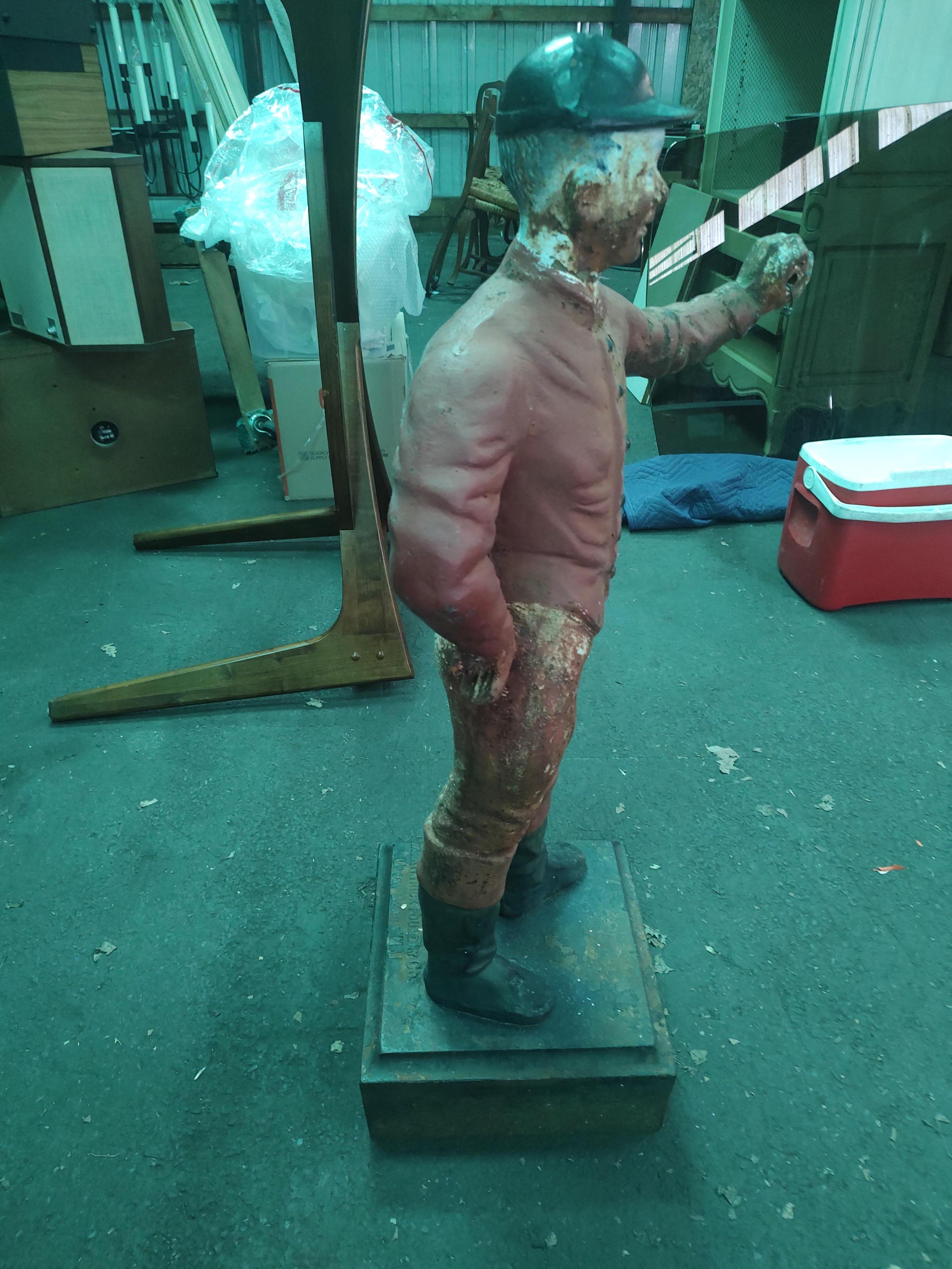 Late 19th Century Cast Iron Painted Lawn Jockey Scott McKittrick In Good Condition In Port Jervis, NY