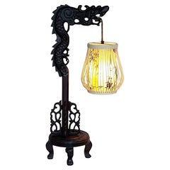 Farol de madera dura de importación china de finales del siglo XIX