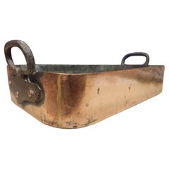 Late 19thC Copper Roasting Pan w Hand Wrought Iron Handles
