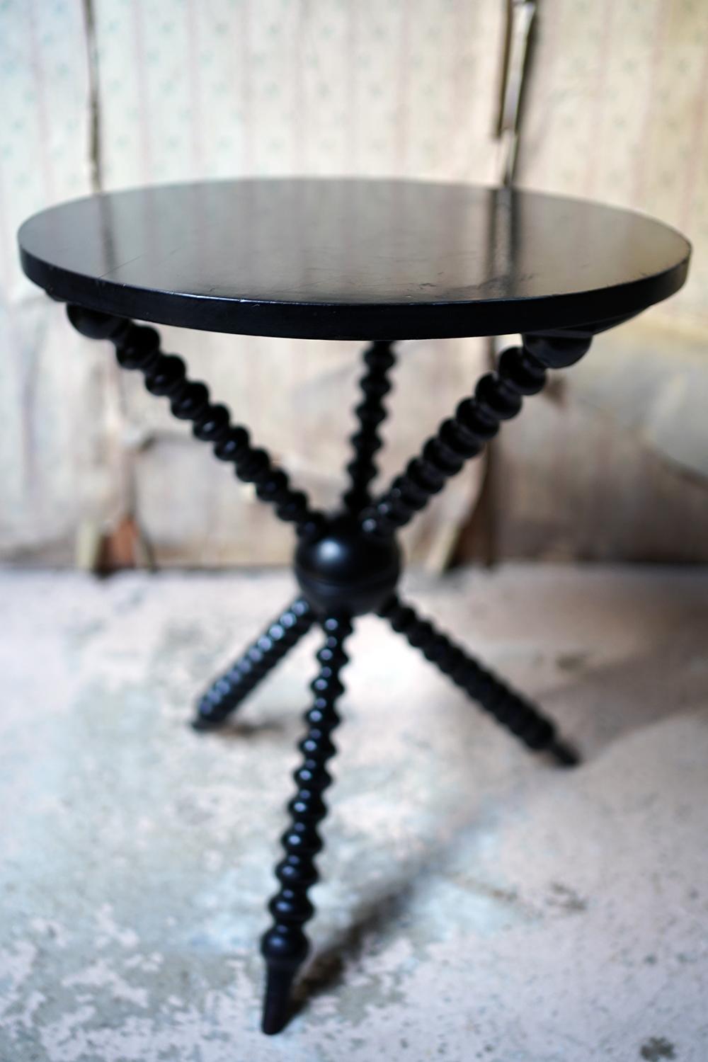 Ebonized Aesthetic Movement Ebonized Gypsy Table by Wylie & Lochhead 7