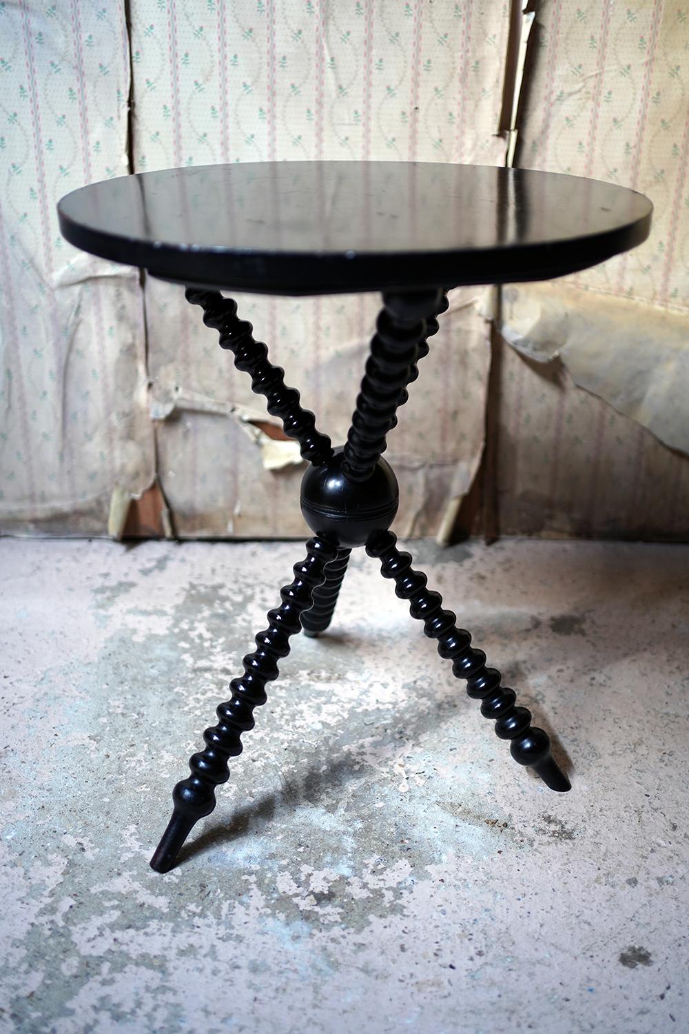 Ebonized Aesthetic Movement Ebonized Gypsy Table by Wylie & Lochhead 8