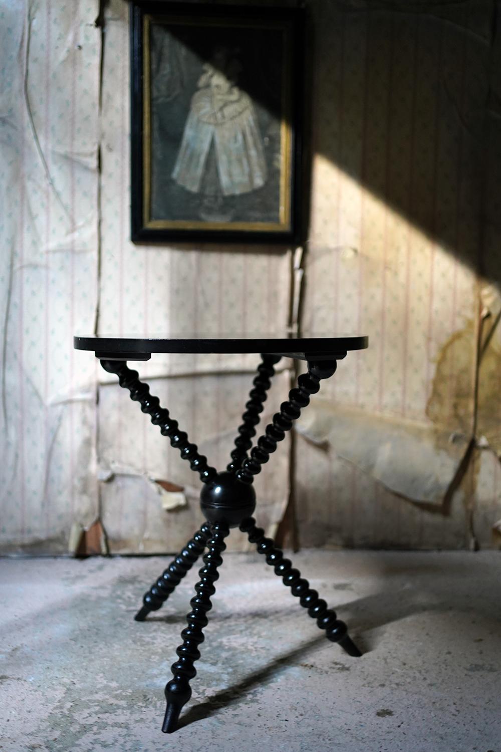 Ebonized Aesthetic Movement Ebonized Gypsy Table by Wylie & Lochhead 9