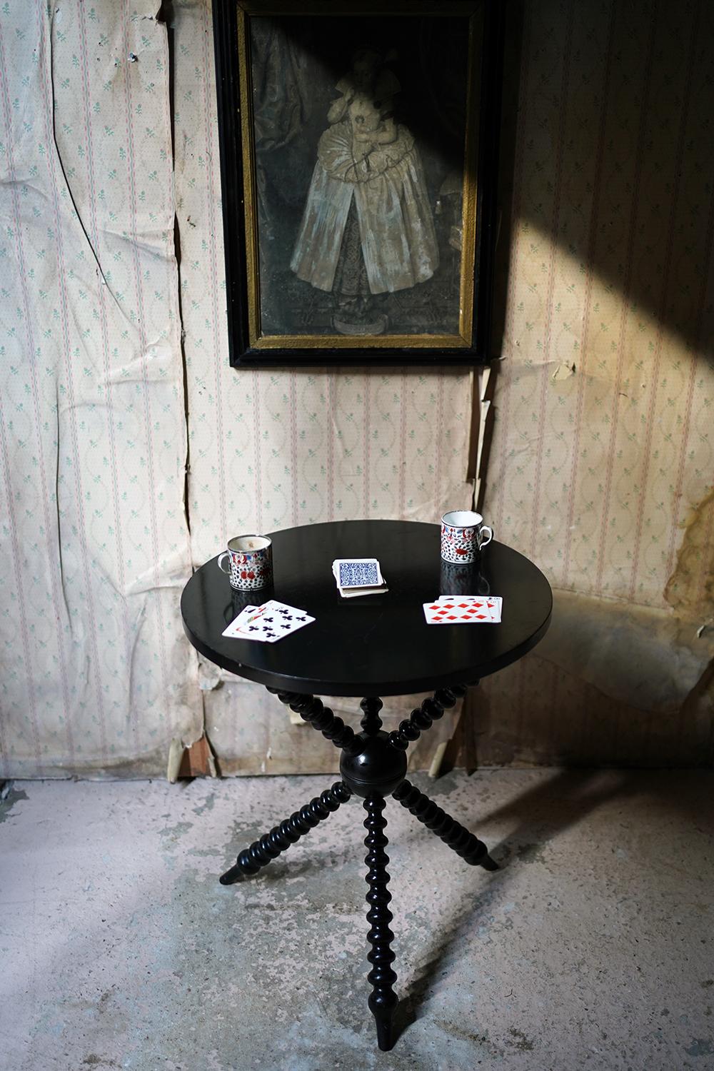 Ebonized Aesthetic Movement Ebonized Gypsy Table by Wylie & Lochhead 11