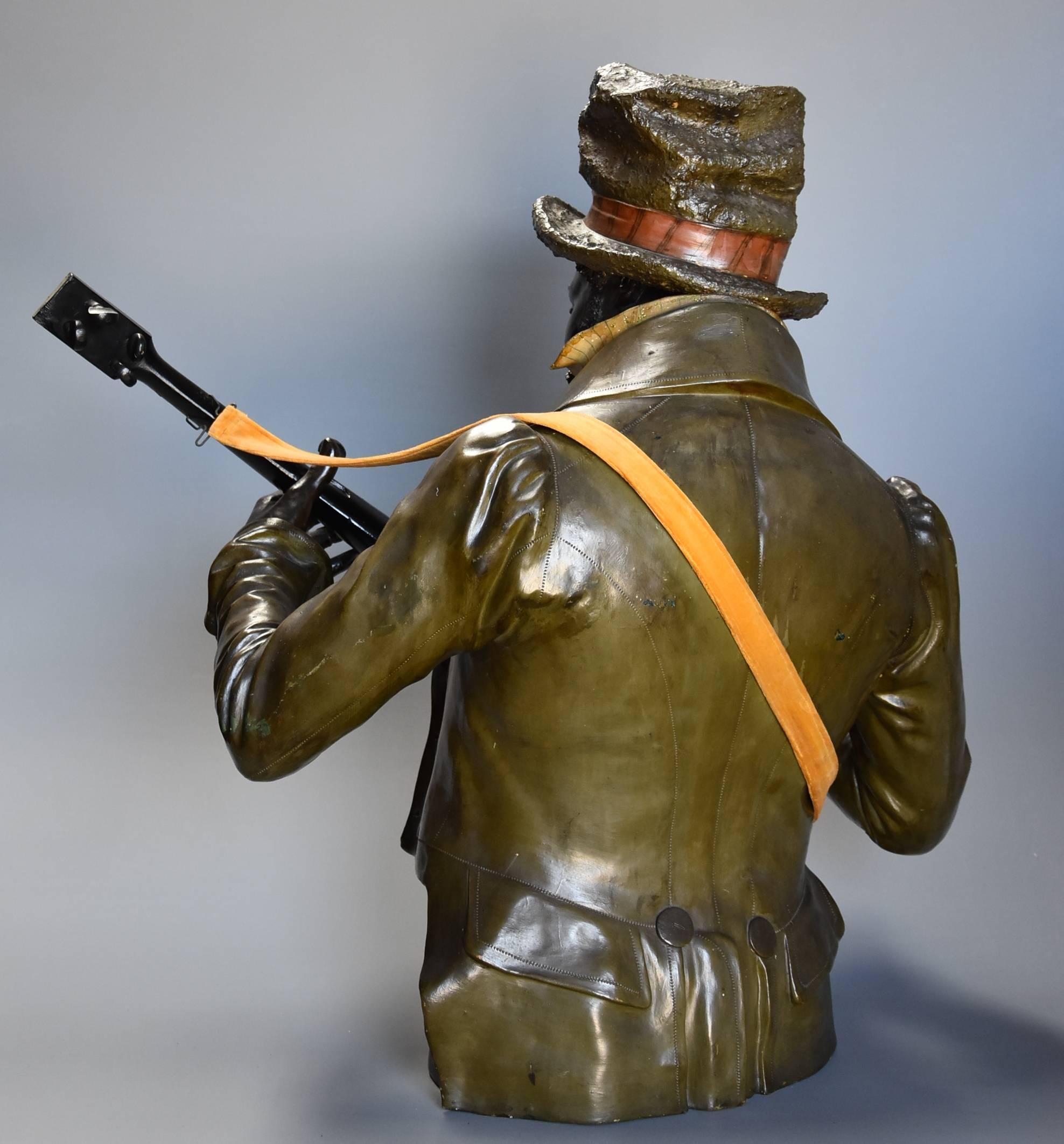 Late 19th Century Fine Quality Lifesize Terracotta Bust of the 'Banjo Player' For Sale 6