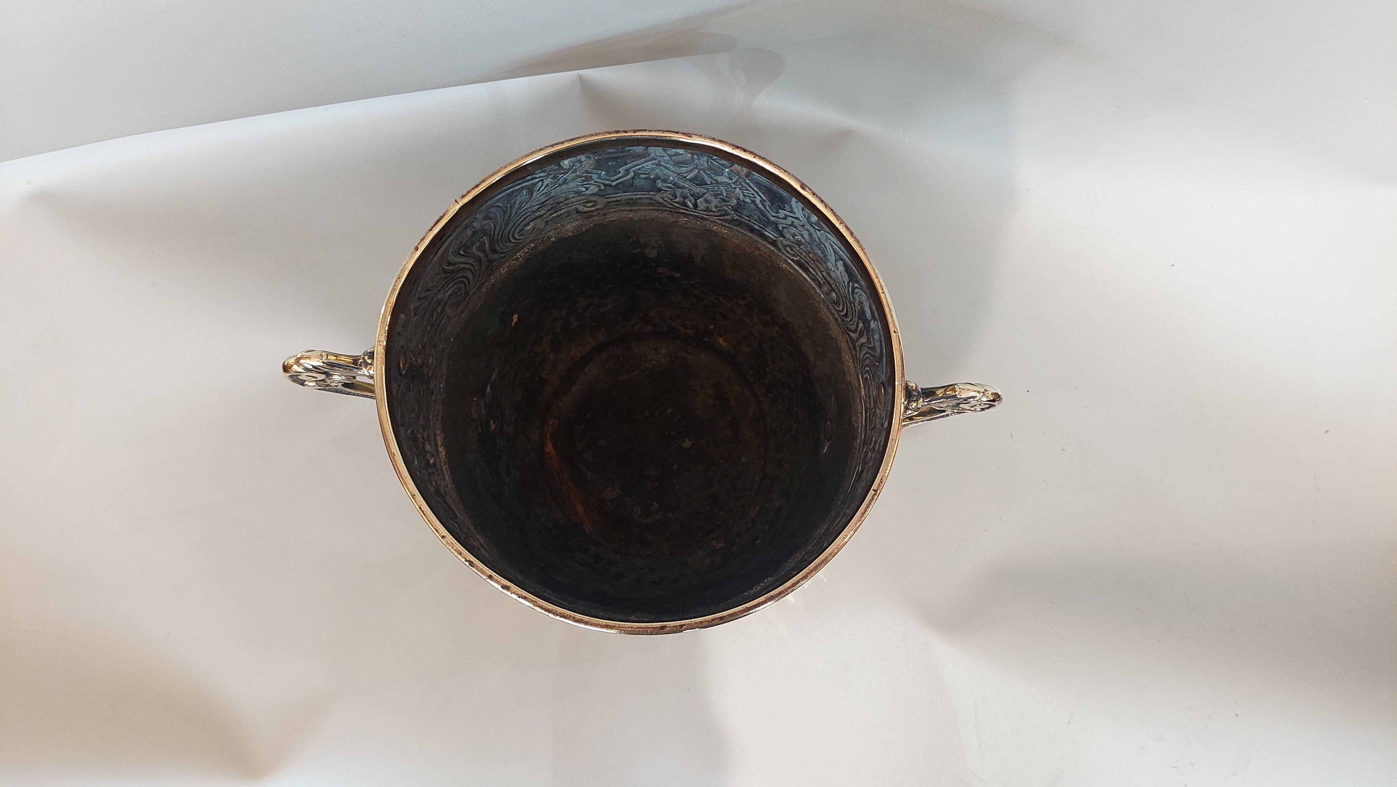 19th Century Late 19thC French Brass Two Handled Trophy Vase For Sale