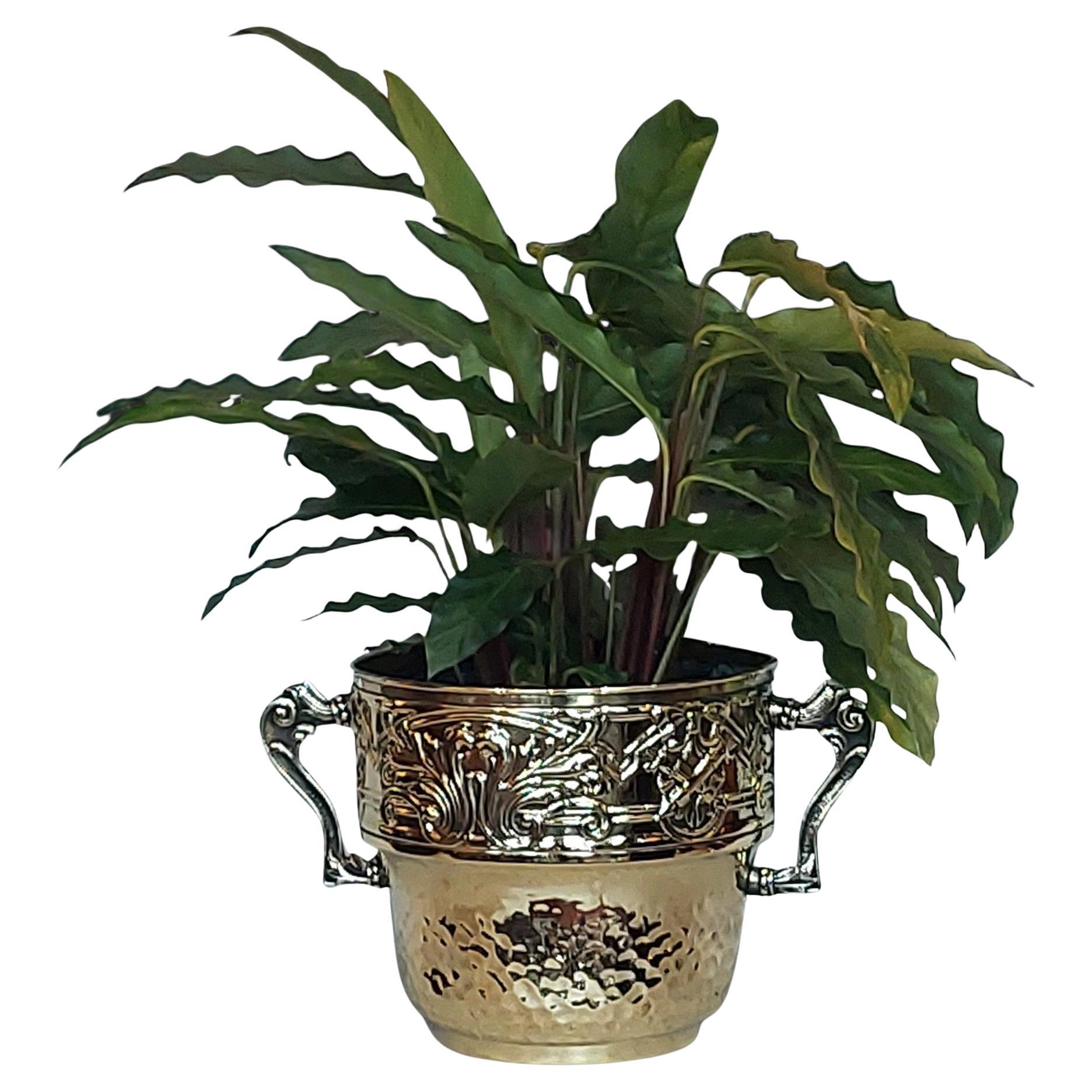 Late 19thC French Brass Two Handled Trophy Vase For Sale