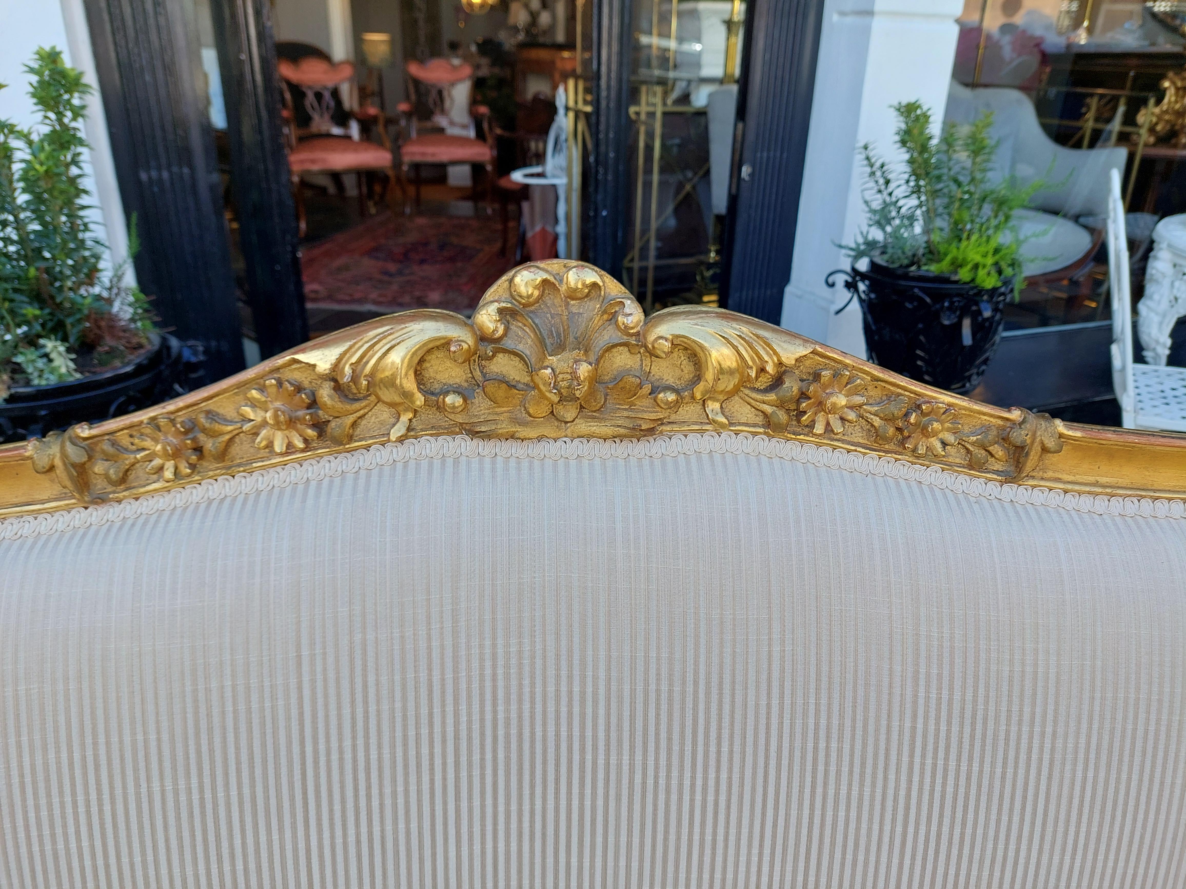 Louis XIV Late 19thC French Giltwood Settee Sofa For Sale