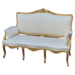 Antique Late 19thC French Giltwood Settee Sofa