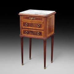 Late 19thC French Kingwood and Mahogany Bedside Cabinet