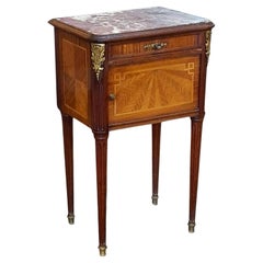 Antique Late 19thC French Kingwood & Mahogany Bedside Cabinet