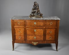 Late 19th Century Louis XVI Style Tulipwood Breakfront Commode of Superb Patina
