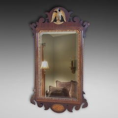 Late 19thC George II Style Walnut &  Giltwood Wall Mirror