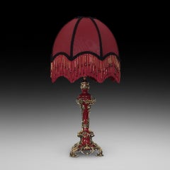 Lampada da tavolo montata in bronzo dorato della fine del XIX secolo