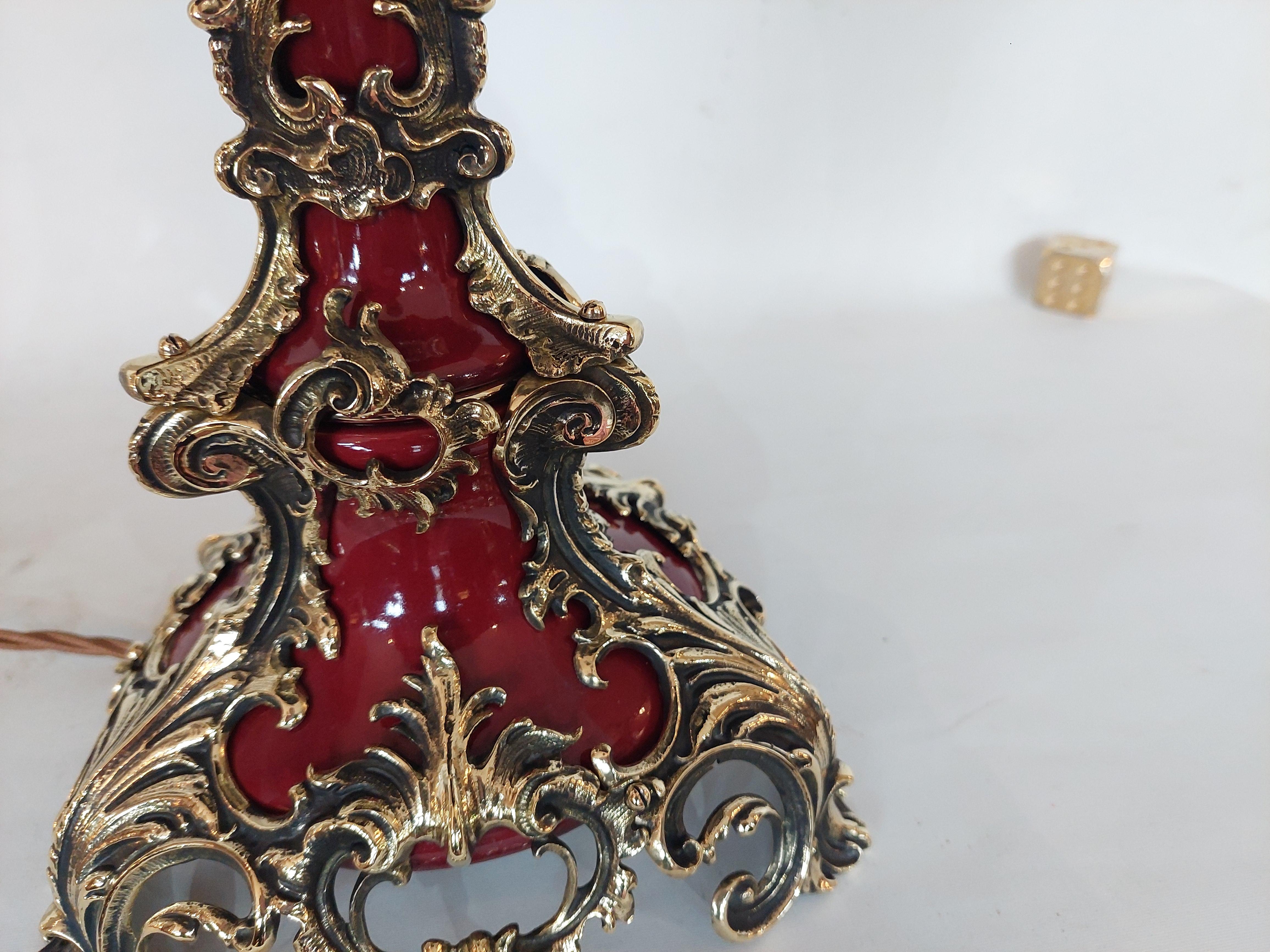 Anglais Lampe de table en bronze doré de la fin du XIXe siècle en vente