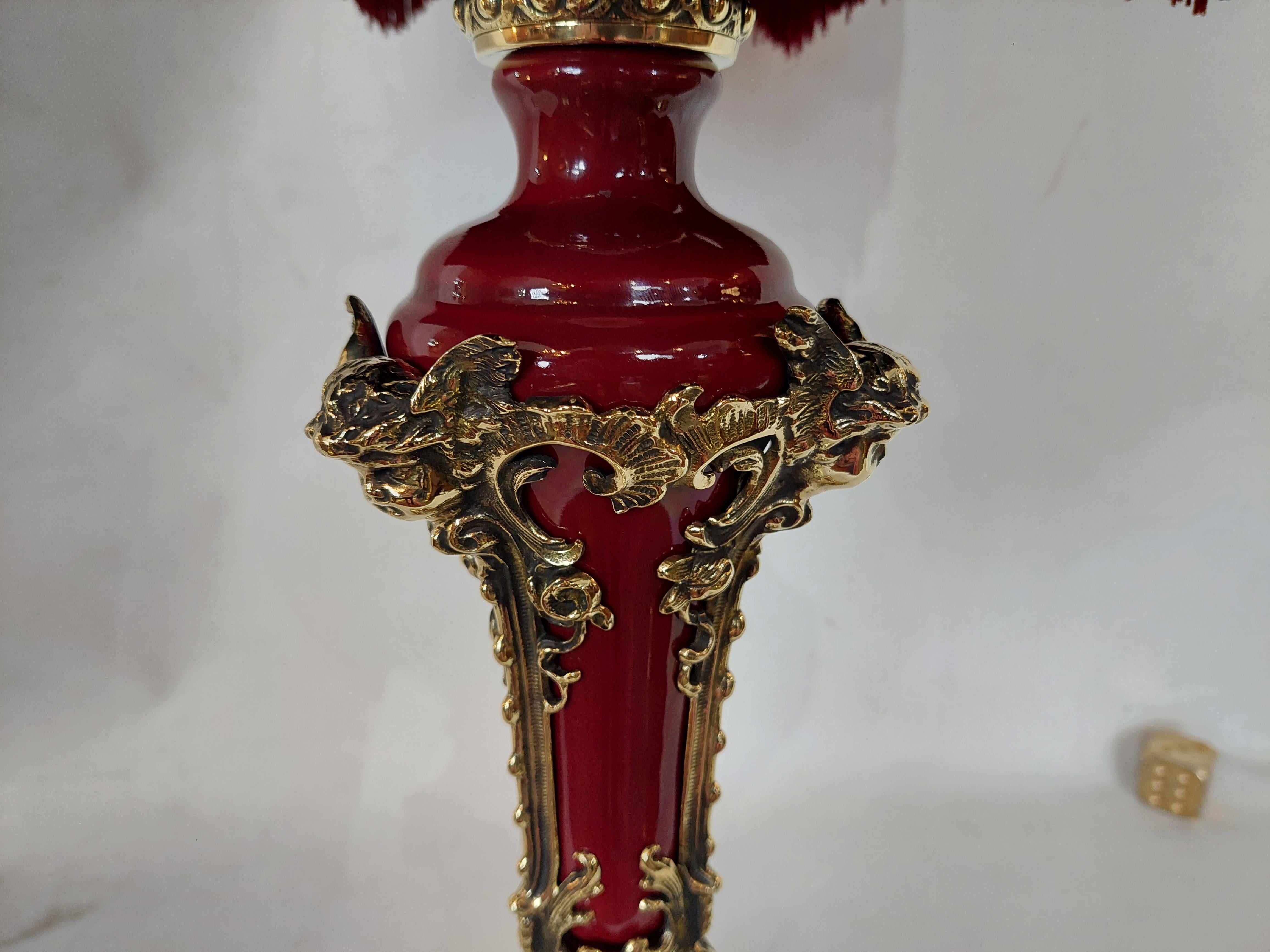 Fin du XIXe siècle Lampe de table en bronze doré de la fin du XIXe siècle en vente