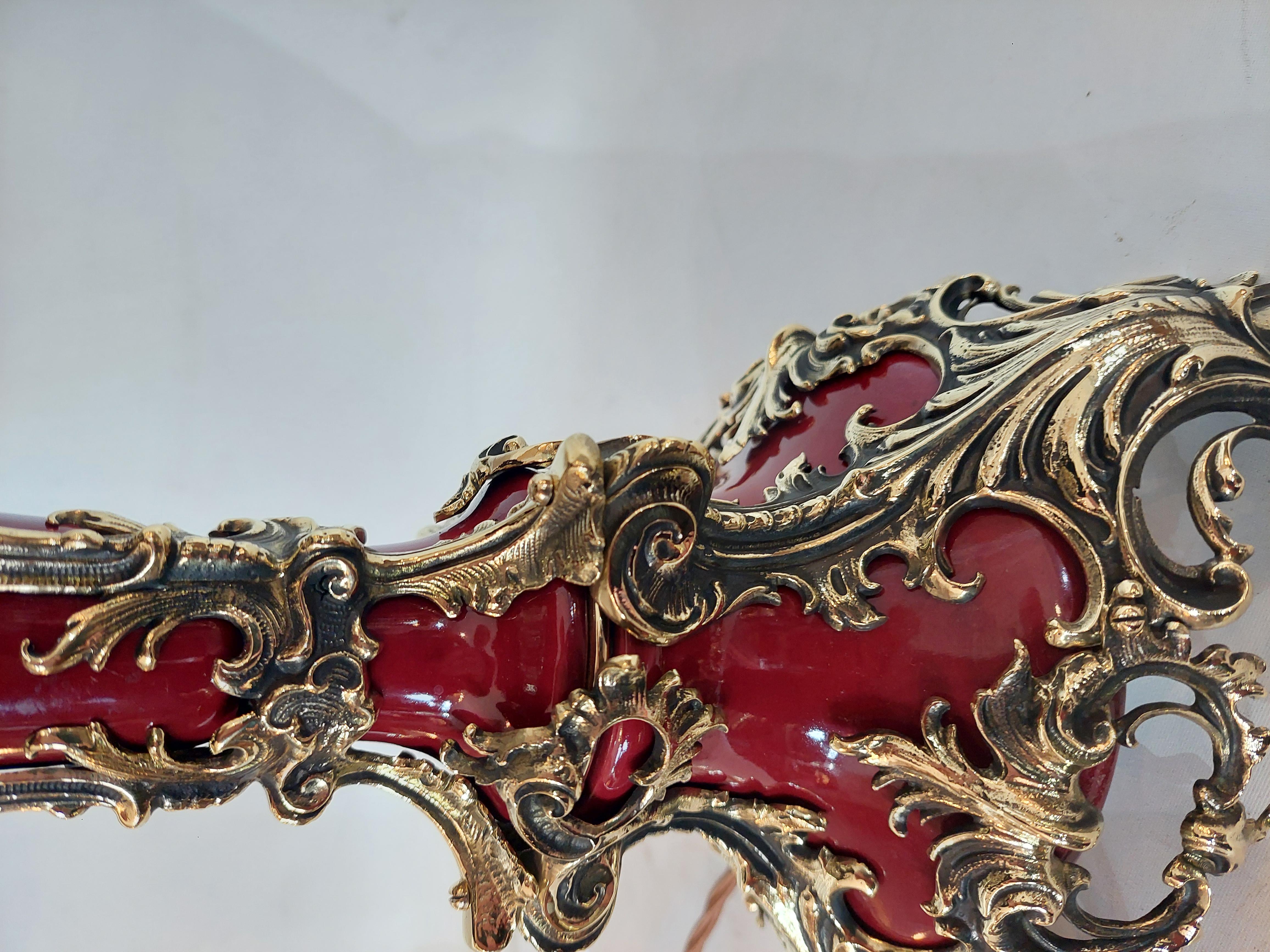 Lampada da tavolo montata in bronzo dorato della fine del XIX secolo in vendita 2