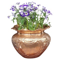 Antique Late 19thC Hand Stitched Copper Planter